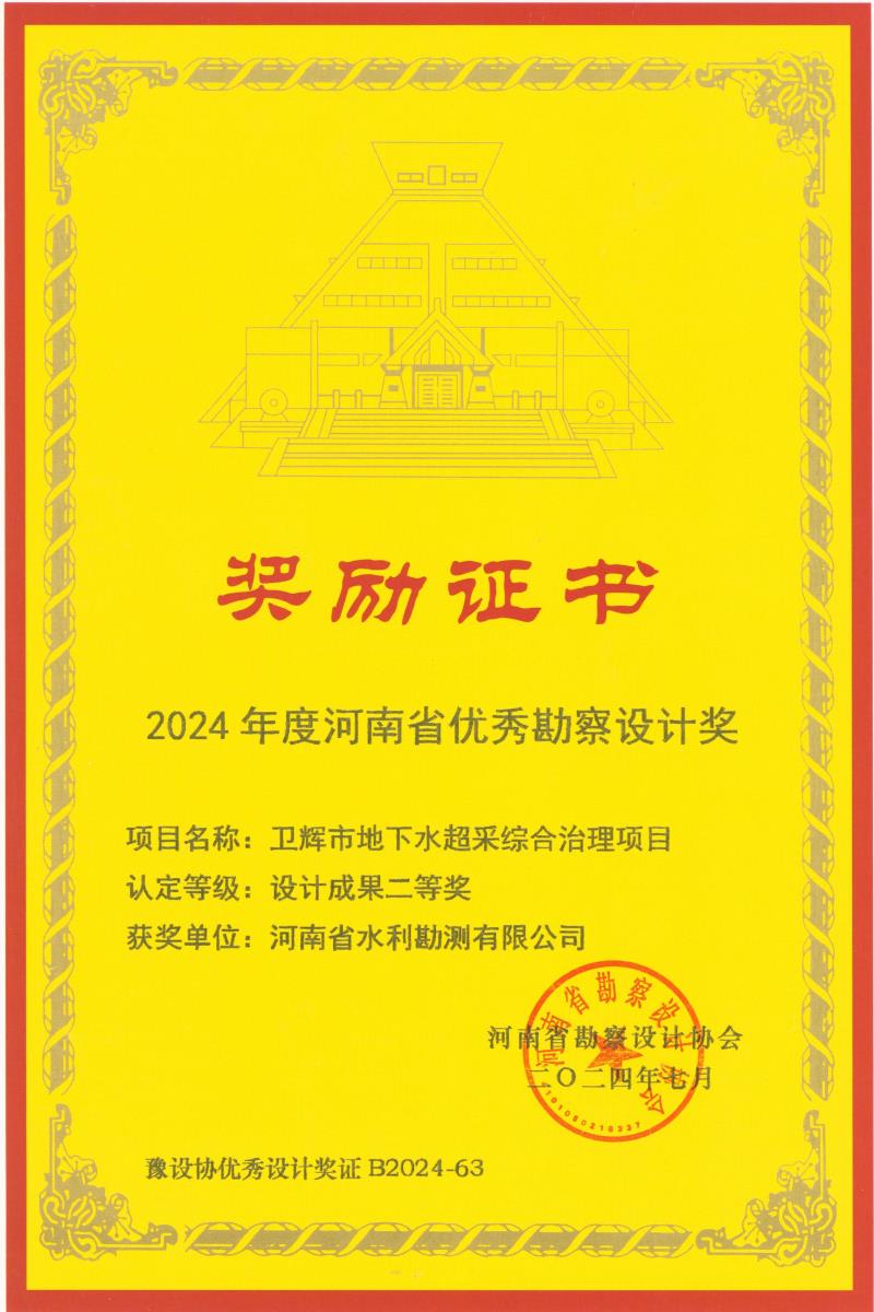 河南省优秀勘察设计奖-设计成果二等奖-卫辉地下水超采.jpg